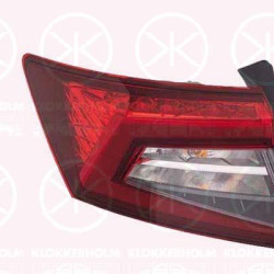 Tail Light Assembly, Right, Outer section, with bulb holder, Varroc, 57A 945 712 (SKODA), 57A945712 (SKODA)