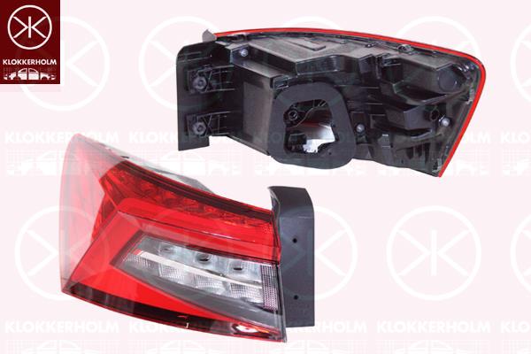 Tail Light Assembly, Left, Outer section, LED, Valeo, 565945207A (SKODA)