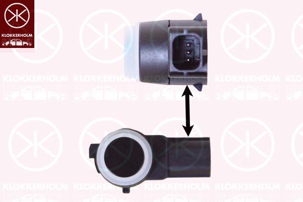 Sensor, parking distance control, Front and Rear, Number of pins: 3, Paintable, Ultrasonic Sensor, 1014388-00-A (TESLA)