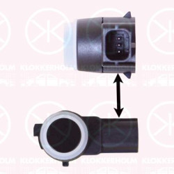 Sensor, parking distance control, Front and Rear, Number of pins: 3, Paintable, Ultrasonic Sensor, 1014388-00-A (TESLA)