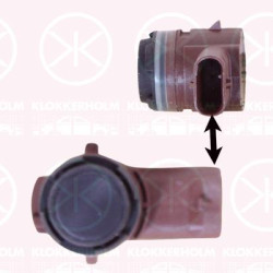 Sensor, parking distance control, Front and Rear, Number of pins: 3, Paintable, Ultrasonic Sensor, 1100297-03-A (TESLA), 1100297-03-B (TESLA), 1127502-11-A (TESLA), 1127502-11-B (TESLA), 1127502-11-C (TESLA), 1127502-11-D (TESLA)