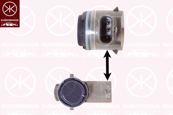 Sensor, parking distance control, Front and Rear, Number of pins: 3, Paintable, Ultrasonic Sensor, 1127503-03-C (TESLA)