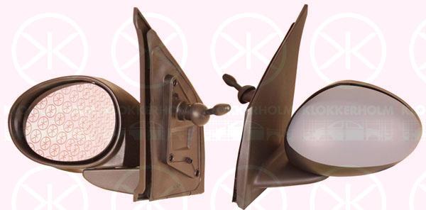 Exterior Mirror, w/primer, Control: cable pull, Convex, Right, 8149 XW (PEUGEOT), 8149 XW (DS), 8149 XW (CITROEN), 8153YS (CITROEN), 87910 0H010 (TOYOTA), 87910 0H011 (TOYOTA)