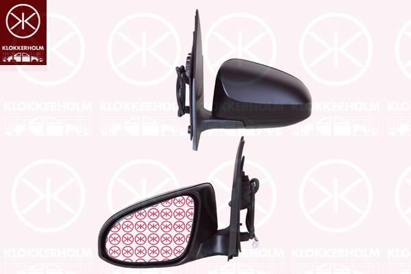 Exterior Mirror, Left, for electric mirror adjustment, Number of pins: 5, Heatable, Convex, w/primer, 87940-0H070 (TOYOTA), 87940-0H071 (TOYOTA), B0 007 814 80 (PEUGEOT), B000781380 (PEUGEOT), B000781380 (CITROEN)