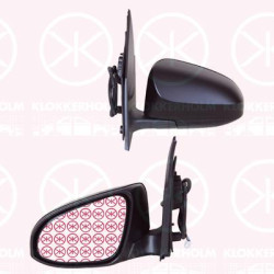 Exterior Mirror, Left, for electric mirror adjustment, Number of pins: 5, Heatable, Convex, w/primer, 87940-0H070 (TOYOTA), 87940-0H071 (TOYOTA), B0 007 814 80 (PEUGEOT), B000781380 (PEUGEOT), B000781380 (CITROEN)