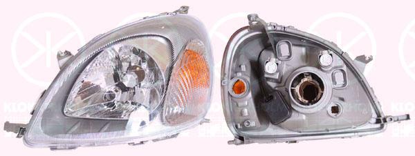 Headlight, H4, with motor for headlamp levelling, Valeo, Right, Indicator Colour: yellow, Illuminance [lx]: 12.5, 81130 0D010 (TOYOTA), 81130 0D011 (TOYOTA)