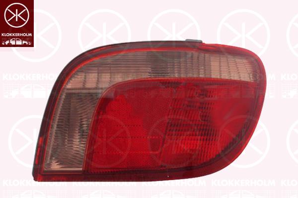 Tail Light Assembly, with bulb holder, Koito type, white/red, Right, 81550 52130 (TOYOTA)