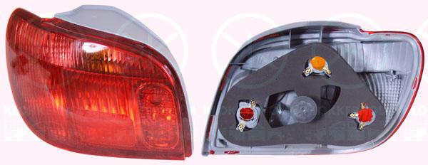 Tail Light Assembly, without bulb holder, Koito type, red, Left, 81560 52320 (TOYOTA)