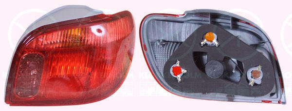 Tail Light Assembly, without bulb holder, Koito type, red, Right, 81550 52280 (TOYOTA)