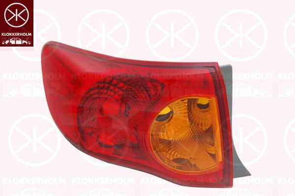 Tail Light Assembly, without bulb holder, Left, Outer section, 81561 02410 (TOYOTA), 81561 12A10 (TOYOTA)