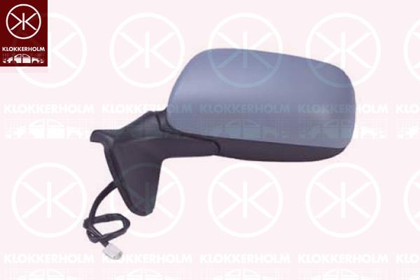 Exterior Mirror, Right, for electric mirror adjustment, Number of pins: 5, w/primer, Heatable, Convex, 87901 02270 (TOYOTA), 87908-02720 (TOYOTA)