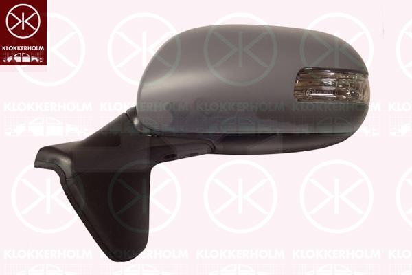 Exterior Mirror, Right, for electric mirror adjustment, with indicator, Number of pins: 7, w/primer, Heatable, Convex, 87901-02180 (TOYOTA), 8791012D90 (TOYOTA)