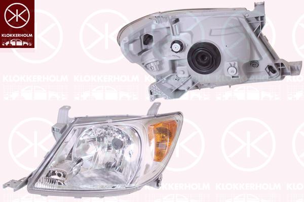 Headlight, H4, without motor for headlamp levelling, Right, Illuminance [lx]: 37.5, Indicator Colour: yellow, 81110-0K041 (TOYOTA), 81110-0K080 (TOYOTA), 81110-0K230 (TOYOTA), 811100K250 (TOYOTA)