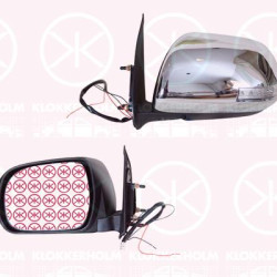 Exterior Mirror, Left, for electric mirror adjustment, Number of pins: 5, with indicator, chrome, Convex, 87940-0K730 (TOYOTA), 87945-0K250 (TOYOTA)