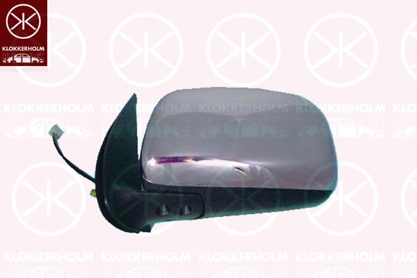 Exterior Mirror, for electric mirror adjustment, chrome, Right, Number of pins: 3, Convex, 87910 0K082 (TOYOTA), 87910-0K141 (TOYOTA)