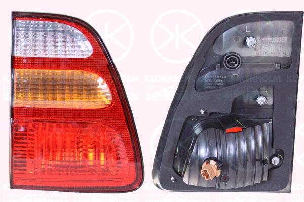 Tail Light Assembly, with bulb holder, Left, Inner Section, Indicator Colour: yellow, not ECE approved, 81590 60040 (TOYOTA), 81590 60060 (TOYOTA)