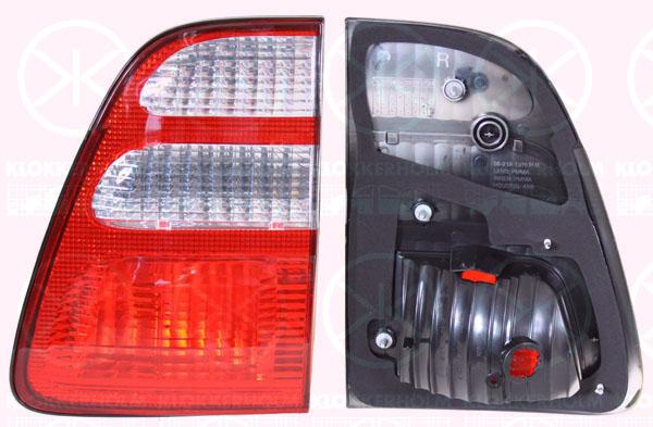 Tail Light Assembly, without bulb holder, Right, Inner Section, Indicator Colour: white, not ECE approved, 