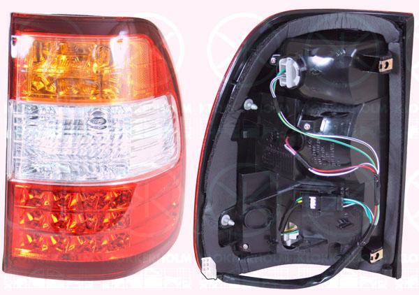 Tail Light Assembly, LED, with bulb holder, Right, Indicator Colour: yellow, Outer section, not ECE approved, 81550 60680 (TOYOTA), 81551 60750 (TOYOTA)