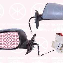 Exterior Mirror, Left, for electric mirror adjustment, Number of pins: 5, Heatable, w/primer, Convex, 87940 0D260 (TOYOTA)