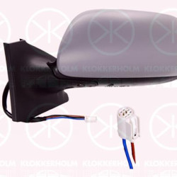 Exterior Mirror, Right, for electric mirror adjustment, Number of pins: 3, w/primer, Convex, 87910 0D250 (TOYOTA)