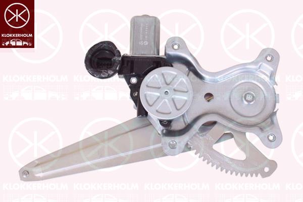 Window Regulator, 4-dr, with electric motor, Electric, Right Rear, Number of pins: 2, 69804 0D080 (TOYOTA), 698040D080 (TOYOTA)