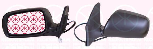 Exterior Mirror, w/primer, Electronically foldable, for electric mirror adjustment, Aspherical, Heatable, Left, 87906 05100 (TOYOTA)