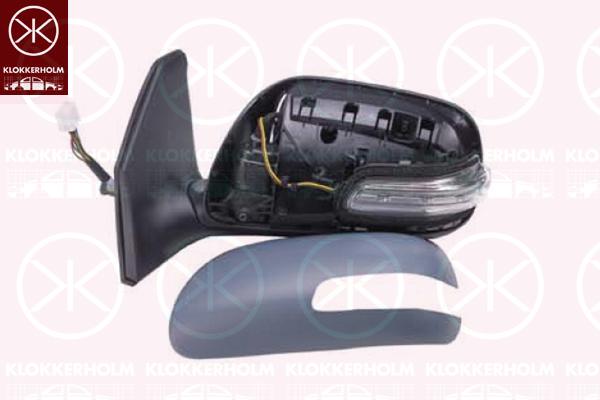 Exterior Mirror, w/primer, with indicator, for electric mirror adjustment, Aspherical, Heatable, Left, 87906 05180 (TOYOTA)