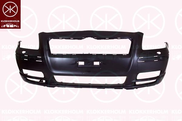 Bumper, Front, with hole(s) for washer nozzle, with hole(s) for fog lights, black, Smooth, 52119 05907 (TOYOTA)