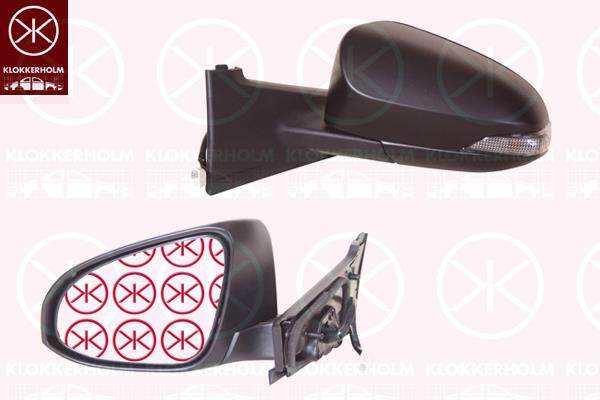 Exterior Mirror, Right, for electric mirror adjustment, with indicator, Number of pins: 7, Heatable, Convex, w/primer, 879100D600 (TOYOTA), 8791052C50 (TOYOTA)