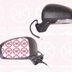 Exterior Mirror, Left, for electric mirror adjustment, with indicator, Heatable, Number of pins: 7, w/primer, Aspherical, 87940 47190 (TOYOTA)