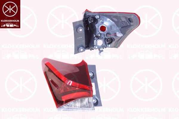 Tail Light Assembly, LED, without bulb holder, Right, Outer section, 8155102A60 (TOYOTA), 8155102A61 (TOYOTA)