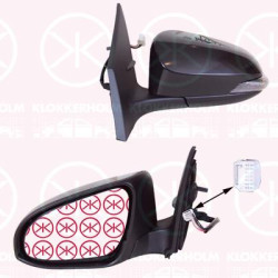 Exterior Mirror, Left, for electric mirror adjustment, Number of pins: 7, with indicator, Heatable, w/primer, Convex, 8794002F70 (TOYOTA), 87940-02F70 (TOYOTA), 87945-0F911 (TOYOTA)