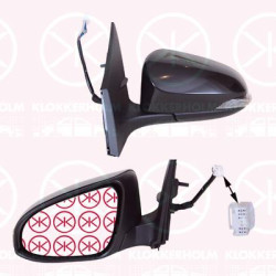 Exterior Mirror, Right, Electronically foldable, for electric mirror adjustment, Number of pins: 9, with indicator, Heatable, w/primer, Convex, 87915-0F911 (TOYOTA), 8791002G40 (TOYOTA), 87910-02G40 (TOYOTA)