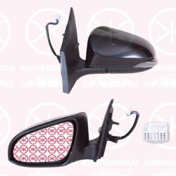 Exterior Mirror, Left, Electronically foldable, for electric mirror adjustment, Number of pins: 9, with indicator, Heatable, w/primer, Convex, 87945-0F911 (TOYOTA), 8794002E50 (TOYOTA), 87940-02E50 (TOYOTA)