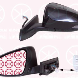 Exterior Mirror, Right, Electronically foldable, for electric mirror adjustment, Number of pins: 9, with indicator, Heatable, w/primer, Convex, 87915-0F911 (TOYOTA), 87910F4020 (TOYOTA), 87910-F4020 (TOYOTA)