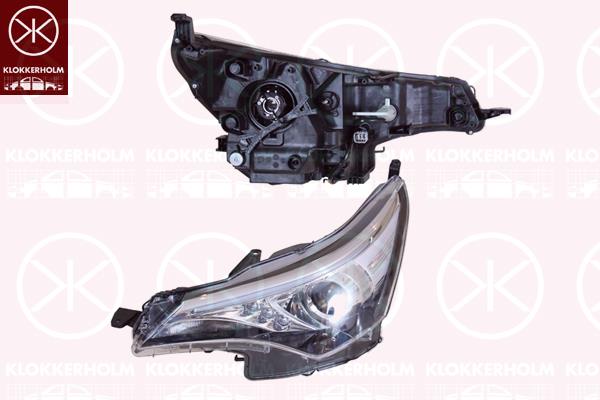 Headlight, Left, Illuminance [lx]: 12.5, HIR2, WY21W, with daytime running light (LED), Housing Colour: black, without motor for headlamp levelling, Koito-type, 8117005380 (TOYOTA), 81170-05380 (TOYOTA)