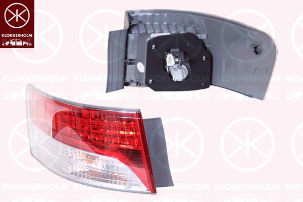 Tail Light Assembly, Left, Outer section, with bulb holder, Valeo, 8156005270 (TOYOTA), 81561 05270 (TOYOTA), 8156105270 (TOYOTA)