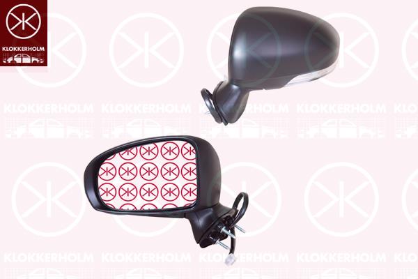 Exterior Mirror, Right, for electric mirror adjustment, Electronically foldable, Number of pins: 9, with indicator, Heatable, w/primer, Convex, 8790805400A0 (TOYOTA), 8790805400B2 (TOYOTA)