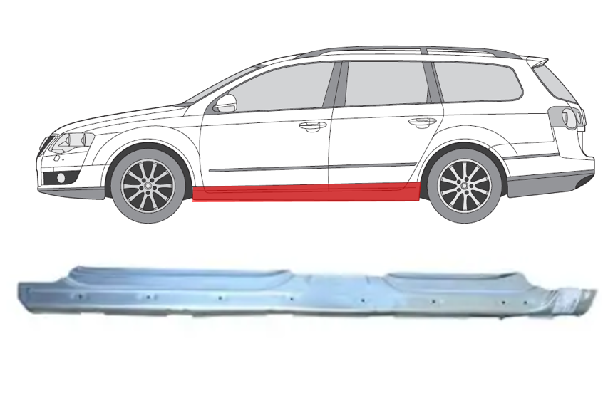 VW Passat (05-) Slenkstis (4D, kairė), slenksčiai, VW Passat slenkstis, 955541-1, 5839103, 5901532627794