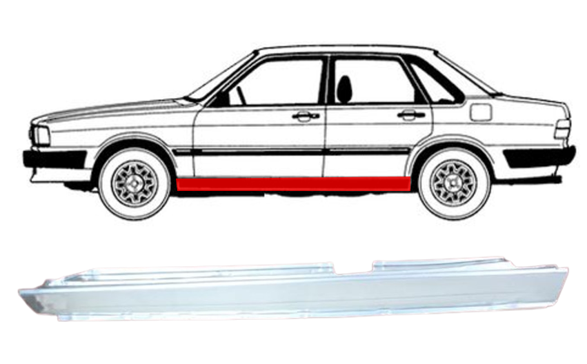 Audi 80 (78-) Slenkstis (4D, kairė), slenksčiai, 105041, 130341, 0308103, 5901532001891, audi 80 slenkstis