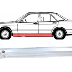 MB W201 (82-) ​​​​lävi (4D, vasak), 30 20 109, 201 637 0135, 140041, 500141-3, 5901532115222, A 201 637 0135, MB W201 1982 door sill, MB W201 1982 slenkstis, MB W201 1982 slenksčiai, MB W201 1982paroga