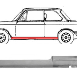 BMW 2 (66-) Порог (2д, л), slenksčiai, E6, E10, BMW 2 Slenkstis