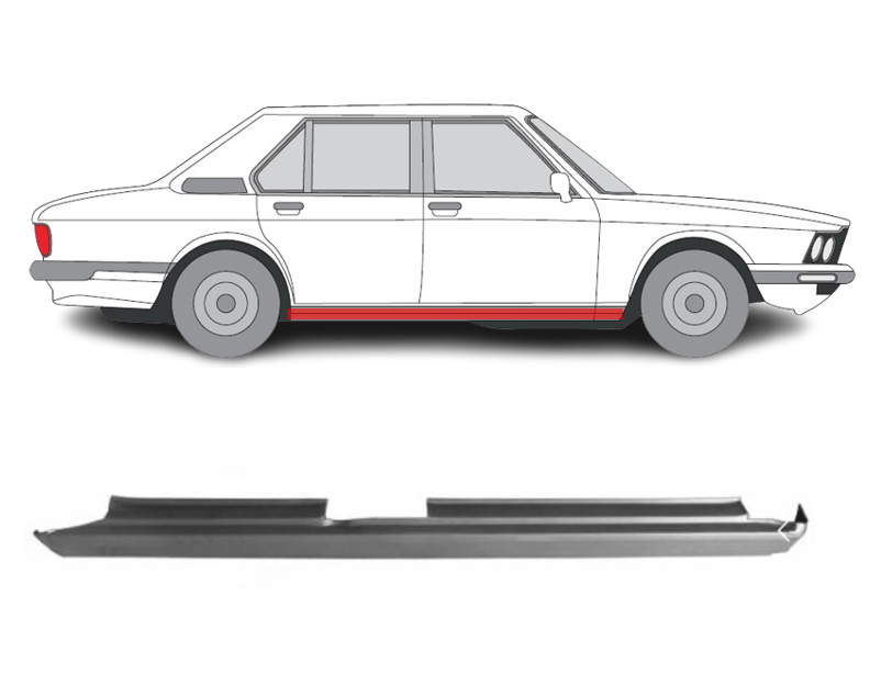 BMW 5 (73-/81-) Slenkstis (4D, dešinė), slenksčiai, e12, 0605.02, 124042, 201342, 5901532025774, bmw 5 slenkstis