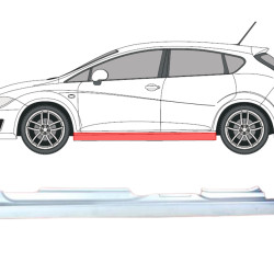 Seat Leon (05-) kynnys (vasemmalla), Seat Leon (2005- 2014) Slenkstis, 1P0809605D (VW)