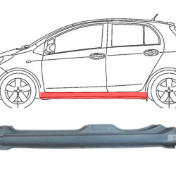 Toyota Yaris (06-) Schwelle (5-türig, links), 810541, Toyota Yaris (2006- 2011) Slenkstis, 6141252170