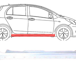 Toyota Yaris (11-) Kynnys (5-ovinen, oikea), Toyota Yaris (2011- 2014) Slenkstis