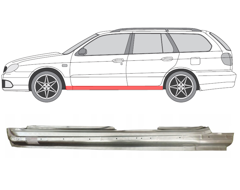 Nissan Primera (02-) Slenkstis (4D, kairė), Nissan Primera slenkstis, 273441-1, 3352103