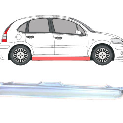 Citroen C3 (02-) Door sill (R), slenksčiai, citroen c3 slenkstis, 2315421Q, 5901532809145