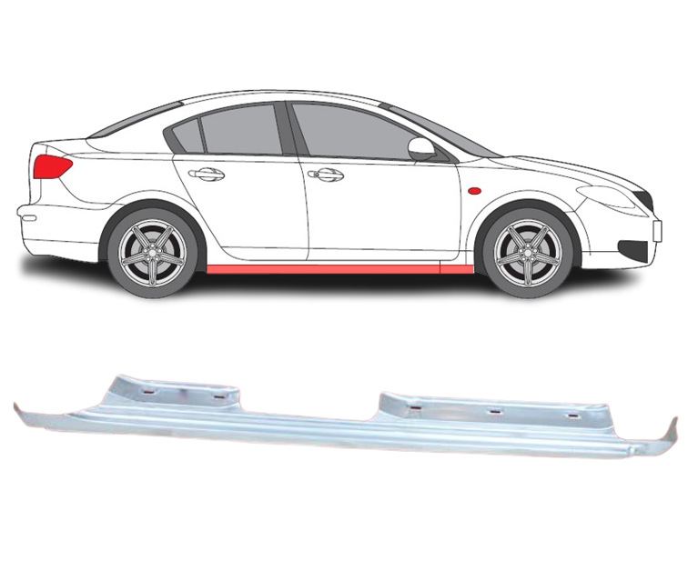 Mazda 3 (03-) Slenkstis (4-5D, dešinė), slenksčiai, Mazda 3 slenkstis, 454141-1, 5901532613728