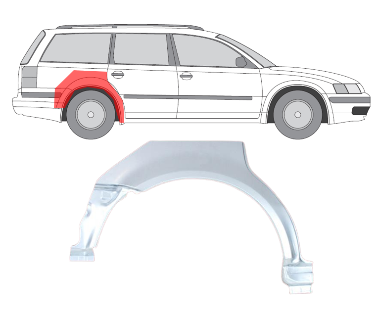 VW Passat (97-) Arka (kombi, dešinė), 953958-4, VW Passat 1997 Galinė arka, 9548846K